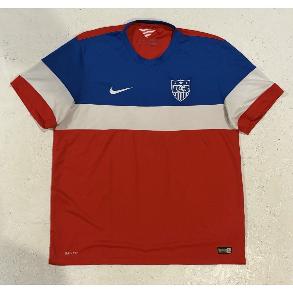 2014 Nike Dri-FIT USMNT BOMB POP Football Soccer Jersey Mens XL 578026-657